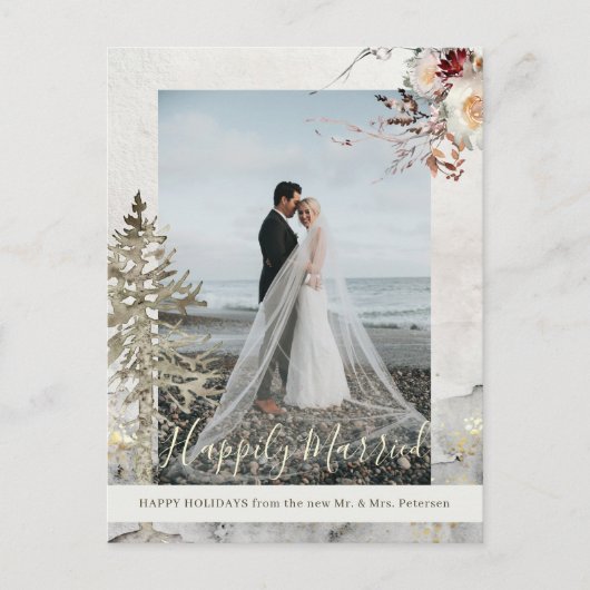 Gelukkig getrouwd pasgetrouwden kerst feestdagen f (Voorkant)