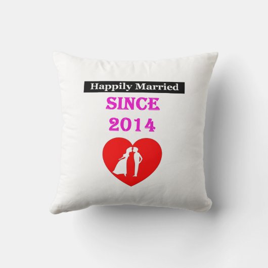 Gelukkig getrouwd sinds 2014 kussen (Achterkant)