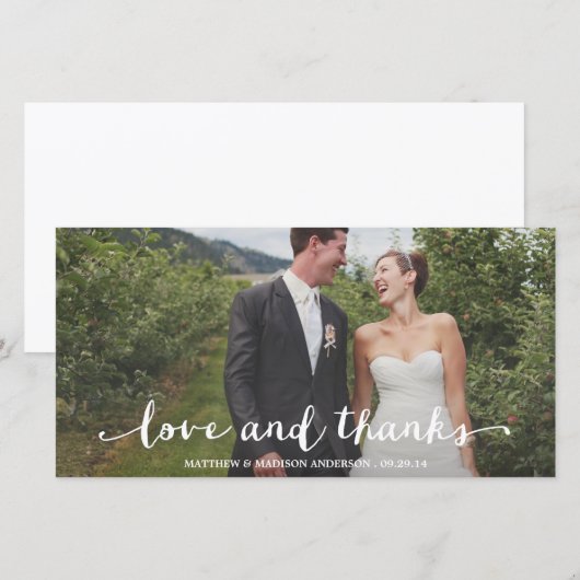 gelukkig getrouwd | Trouwbedankje Fotokaart Bedankkaart (Voorkant / Achterkant)