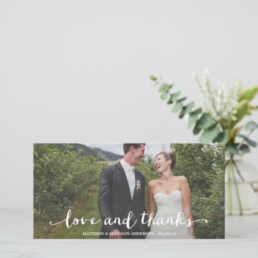 gelukkig getrouwd | Trouwbedankje Fotokaart Bedankkaart (Staand voorkant)