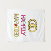 Gelukkig Getrouwd Wandkleed (Voorkant (horizontaal))