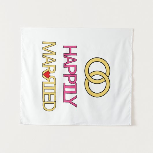 Gelukkig Getrouwd Wandkleed (Voorkant (horizontaal))