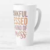 Gelukkig gezegend en een rommeltje latte mok (Rechterhoek)