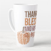 Gelukkig gezegend en een rommeltje latte mok (Linkerhoek)