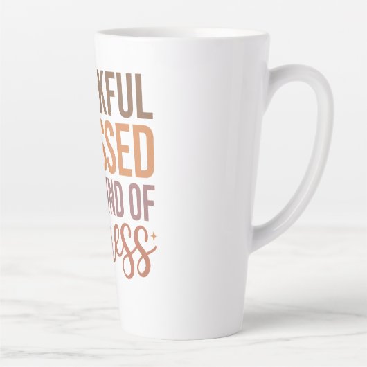 Gelukkig gezegend en een rommeltje latte mok (Rechts)