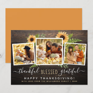 Gelukkig Gezegend Grateful Thanksgiving gezin Kaart