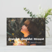 Gelukkig Gezegende familie van de Thanksgiving zon Feestdagenkaart (Staand voorkant)