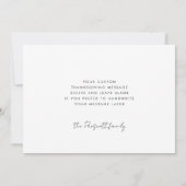 Gelukkig Gezegende familie van de Thanksgiving zon Feestdagenkaart (Achterkant)