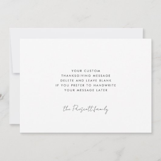 Gelukkig Gezegende familie van de Thanksgiving zon Feestdagenkaart (Achterkant)