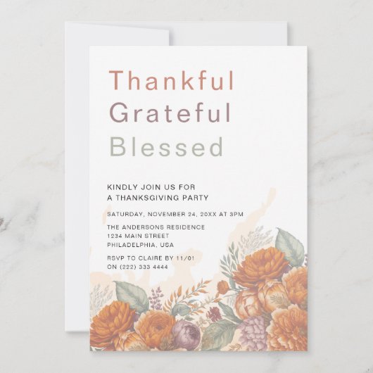 Gelukkig Gezegende Partij voor de Thanksgiving Kaart (Voorkant)