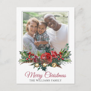 Gelukkig gezellige kerstfoto familie feestdagenkaart