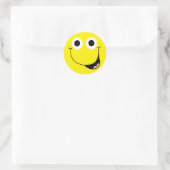 Gelukkig gezicht 2 ronde sticker (Tas)
