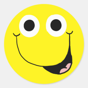 Gelukkig gezicht 2 ronde sticker