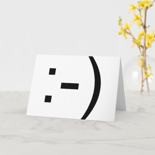 Gelukkig gezicht emoticon! kaart (Gele Bloem)