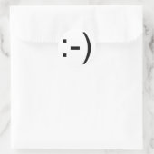 Gelukkig gezicht emoticon! ronde sticker (Tas)
