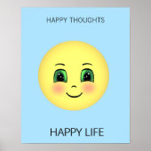 Gelukkig gezicht en vrolijke gedachten brengen gel poster (Voorkant)