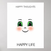 Gelukkig gezicht en vrolijke gedachten brengen gel poster (Voorkant)