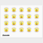 Gelukkig Gezicht Gepersonaliseerd Ronde Sticker (Vel)