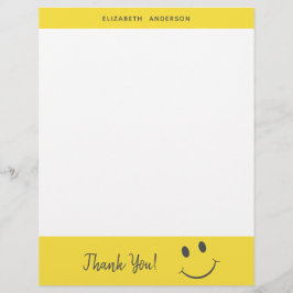 Gelukkig Gezicht glimlachen Dank u toevoegen Naam Briefhoofd