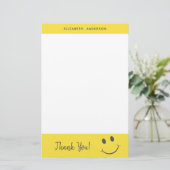 Gelukkig Gezicht glimlachen Dank u toevoegen Naam Briefpapier (Staand voorkant)