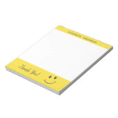 Gelukkig Gezicht glimlachen Dank u toevoegen Naam Notitieblok (Linkerzijde)