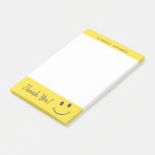 Gelukkig Gezicht glimlachen Dank u toevoegen Naam Post-it® Notes (Schuin)