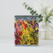 GELUKKIG GEZICHT HALLOWEEN POMPOEN BLOEMEN DISPLAY FEESTDAGENKAART (Staand voorkant)