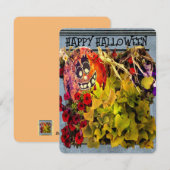 GELUKKIG GEZICHT HALLOWEEN POMPOEN BLOEMEN DISPLAY FEESTDAGENKAART (Voorkant / Achterkant)