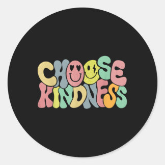 Gelukkig gezicht kies vriendelijkheid positiviteit ronde sticker