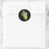 gelukkig gezicht maiskolf ronde sticker (Tas)
