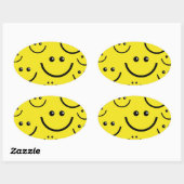 gelukkig gezicht ovale sticker (Vel)