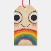 GELUKKIG GEZICHT REGENBOOG CADEAULABEL (Achterkant)