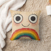GELUKKIG GEZICHT REGENBOOG KUSSEN (Deken)