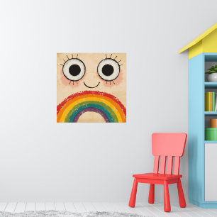 GELUKKIG GEZICHT REGENBOOG POSTER