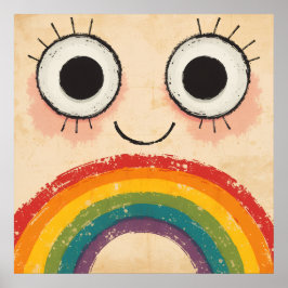GELUKKIG GEZICHT REGENBOOG POSTER