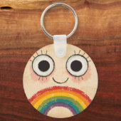GELUKKIG GEZICHT REGENBOOG SLEUTELHANGER (Voorkant)