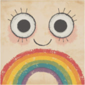 GELUKKIG GEZICHT REGENBOOG STICKER (Voorkant)