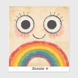 GELUKKIG GEZICHT REGENBOOG STICKER