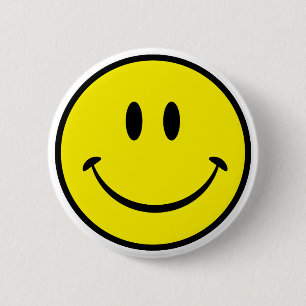 Gelukkig gezicht ronde button 5,7 cm