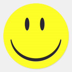 gelukkig gezicht ronde sticker