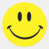 Gelukkig gezicht ronde sticker (Voorkant)
