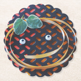 Gelukkig gezicht voor de zomer herfst oranje kleur kartonnen onderzetters