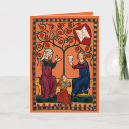 Gelukkig gezin feestdagen kaart