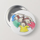 Gelukkig Gezin Ronde Button 7,6 Cm (Voorkant /achterkant)
