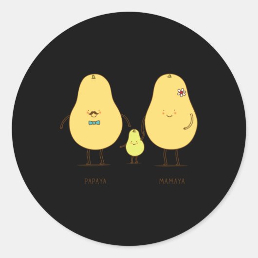 Gelukkig Gezin Ronde Sticker (Voorkant)