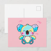 Gelukkig glimlachend baby koala beer met liefdesha briefkaart (Voorkant / Achterkant)