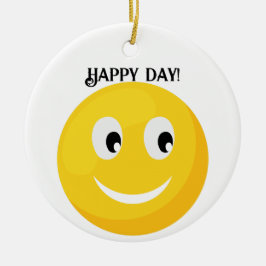 Gelukkig glimlachend gezicht keramisch ornament