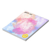 Gelukkig glimlachend gezicht notitieblok (Linkerzijde)