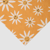 Gelukkig glimlachend retro-wit bloeschema tissuepapier (Detail)