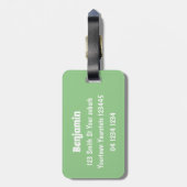 Gelukkig glimlachend schattig caka-cartoon ontwerp bagagelabel (Achterkant verticaal)